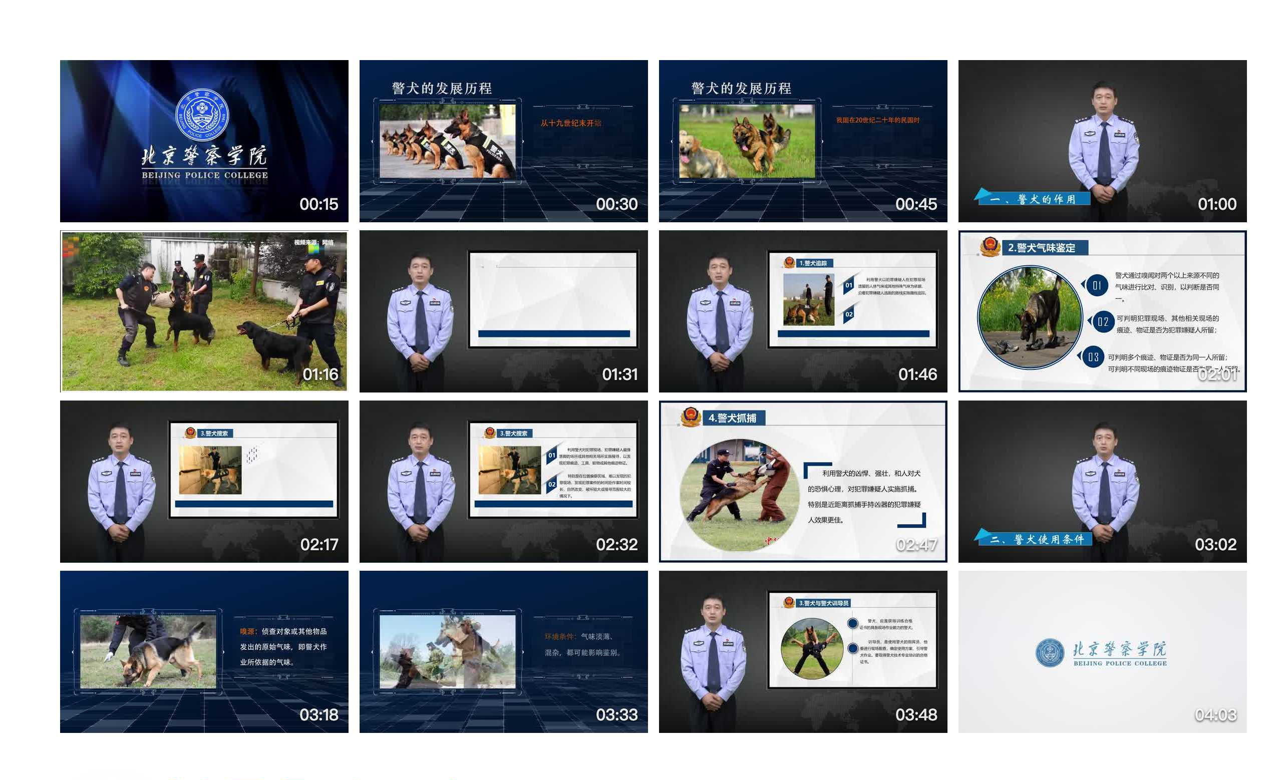 虚拟背景-警犬侦察课件样片参考-北京警察学院
